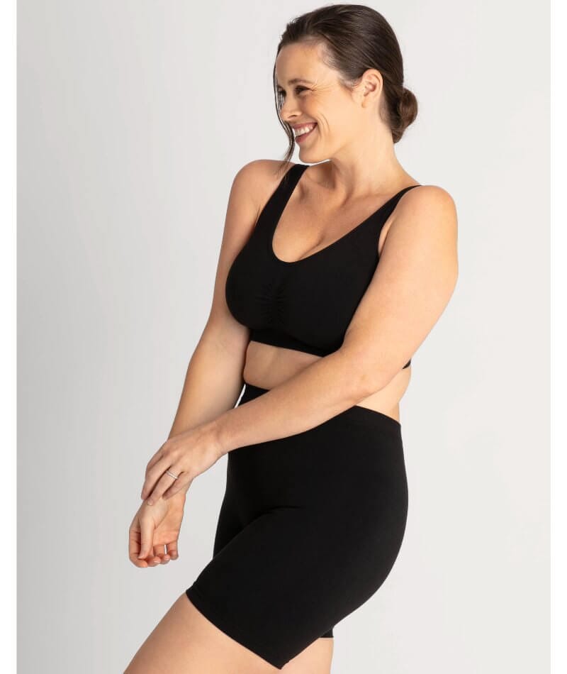Underbliss Seamless Bamboo Blend Anti-Chafing Shorts - Black Shapewear